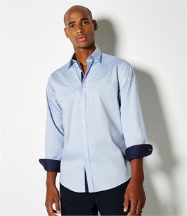 Kustom Kit Long Sleeve Contrast Premium Oxford Button Collar Shirt